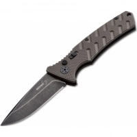 Автоматический складной нож Boker Plus Strike Coyote Spearpoint, сталь AUS-8 BlackWash™ Plain, рукоять анодированный алюминий, BK01BO424 купить в Барнауле