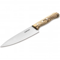 Кухонный шеф-нож Boker Tenera Chef’s Medium Ice Beech, 158 мм, сталь С75, рукоять белый бук купить в Барнауле