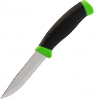 Нож с фиксированным лезвием Morakniv Companion Green, сталь Sandvik 12C27, рукоять пластик/резина, зеленый купить в Барнауле