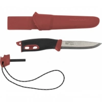 Нож с фиксированным лезвием Morakniv Companion Spark Black Red, сталь Sandvik 12C27, рукоять резина/пластик купить в Барнауле