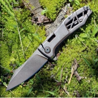 Нож складной KERSHAW 3475 Les George Design Boilermaker, сталь 8Cr13MoV, рукоять нержавеющая сталь, коричневый купить в Барнауле