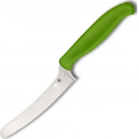 Универсальный кухонный нож Spyderco Z-Cut Offset Kitchen Green, сталь CTS™ — BD1 Alloy, рукоять зеленый полипропилен купить в Барнауле