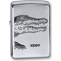 Зажигалка ZIPPO Alligator, с покрытием Brushed Chrome, латунь/сталь, серебристая, матовая, 36x12x56 купить в Барнауле