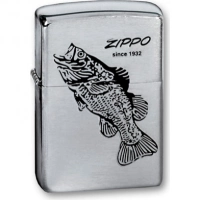 Зажигалка ZIPPO Black Bass Brushed Chrome, латунь с никеле-хром. покрыт., серебр., матов., 36х56х12мм купить в Барнауле