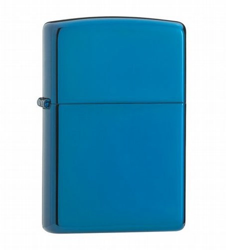 Зажигалка ZIPPO Classic, латунь с покрытием Sapphire™, синий, глянцевая, 36х12x56 мм