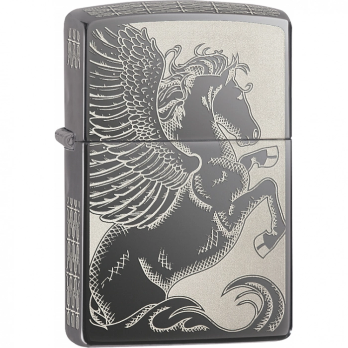 Зажигалка ZIPPO Classic Пегас с покрытием Black Ice®