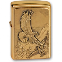 Зажигалка ZIPPO Eagles, латунь с покрытием Brushed Brass, золотистый, матовая, 36х12×56 мм купить в Барнауле