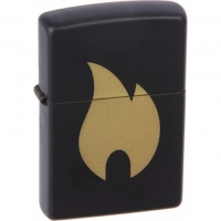 Зажигалка ZIPPO Flame с покрытием Black Matte, латунь/сталь, чёрная, матовая, 36x12x56 мм купить в Барнауле