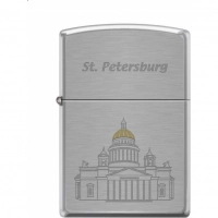 Зажигалка ZIPPO Исакиевский собор, с покрытием Brushed Chrome купить в Барнауле