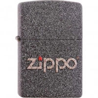 Зажигалка ZIPPO, латунь с покрытием Iron Stone™, серая с фирменным логотипом, матовая, 36x12x56 мм купить в Барнауле