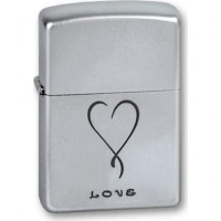 Зажигалка ZIPPO Love Satin Chrome, латунь с никеле-хромовым покрыт., серебр., матовая, 36х56х12 мм купить в Барнауле