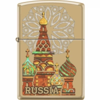 Зажигалка ZIPPO Россия с покрытием High Polish Brass купить в Барнауле