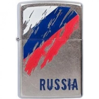 Зажигалка ZIPPO Russia Flag Satin Chrome, латунь с ник.-хром. покрыт., серебр., матовая, 36х56х12 мм купить в Барнауле