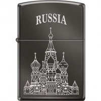 Зажигалка ZIPPO Собор Василия Блаженного, с покрытием Black Ice®, латунь/сталь , чёрная, 36x12x56 мм купить в Барнауле