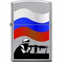 Зажигалка ZIPPO Защитник Отечества, латунь/сталь с покрытием Street Chrome™, серебристая, 36x12x56мм купить в Барнауле